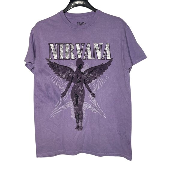 Nirvana In Utero Graphic T-Shirt Purple Sz MED Cotton - Picture 1 of 4